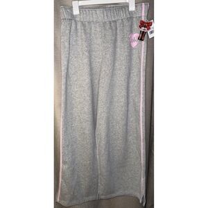 Target Diet Coke Pink Striped Cozy Ribbon Fleece Sweatpants Large Gray